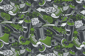 Sweat angeraut "Montreal" mit Spraydosen, heugrün, 0,5 m